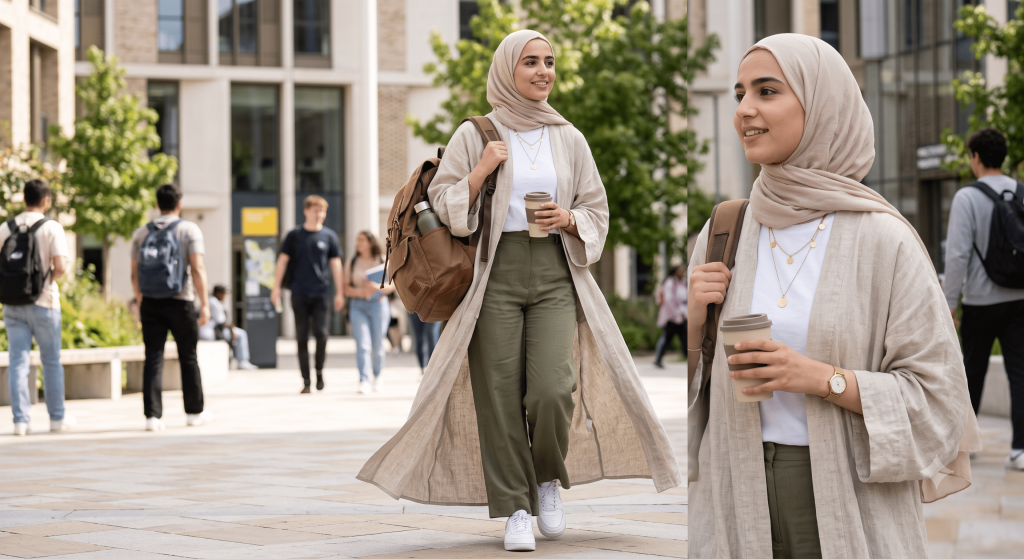 University Abaya Look